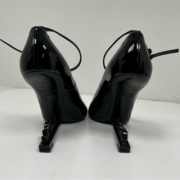 SAINT LAURENT Patent Opyum Appelle Moi Ankle Strap Pump 40 Black - Picture 6 of 13